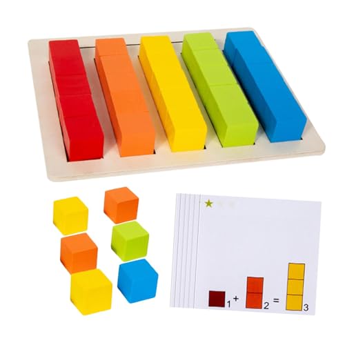 Oshhni Mathematik -Lernblöcke Würfel Kinder Bunte feine motorische Entwicklungsfarbe Matching Early Education Square Holzblöcke von Oshhni