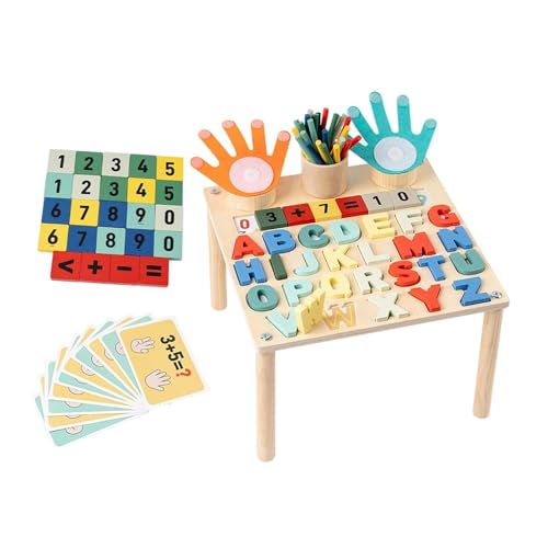 Oshhni Mathematik-Lernspielzeug, Aktivitätstisch, sensorisches Spielzeug, Fingerzählen für, Mädchen, Jungen, Buchstabentafel von Oshhni