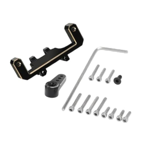 Oshhni Messing Servo Arm Mount Kit Servomechanismus Halterung mit Arm Servo Stand für SCX24 AXI00001 C10 RC Crawler Upgrade Accessoires, Schwarz von Oshhni