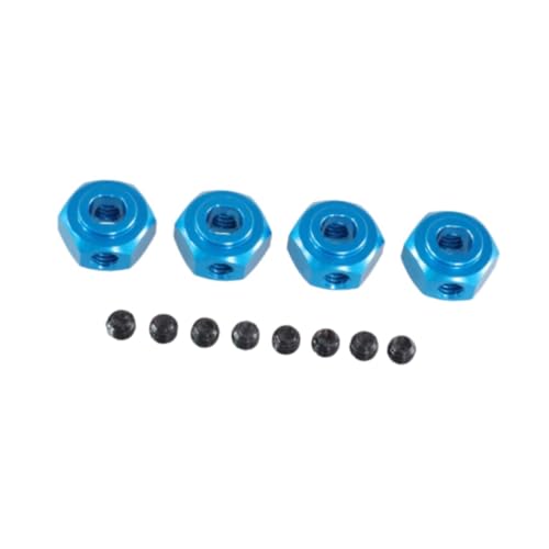 Oshhni Metall 12mm Sechskant-Radnaben, Aluminiumlegierung, RC-Auto-Ersatzteile, DIY-Zubehör, Upgrade, für 1/10 10208 1/12 H12Y H12Y+ RC-Auto, Blau von Oshhni