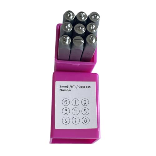 Oshhni Metall -Stempel -Set Stahlmarken Stempel Set Schmuck für Handstempeln für Handstempelprojekte, Rosa Zahlen von Oshhni