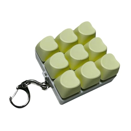 Oshhni Mini 9-Tasten-Schlüsselbrett Schlüsselanhänger Fingerspielzeug Knopf Zappeln Geschenke mit Lanyard Klickspielzeug, Gelb Oshhni Mini 9-Tasten-Schlüsselbrett Schlüsselanhänger Fingerspielzeug Knopf Zappeln Geschenke mit Lanyard Klickspielzeug, Gelb von Oshhni