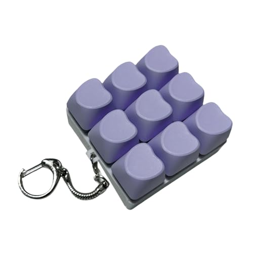 Oshhni Mini 9-Tasten-Schlüsselbrett Schlüsselanhänger Fingerspielzeug Knopf Zappeln Geschenke mit Lanyard Klickspielzeug, Violett von Oshhni