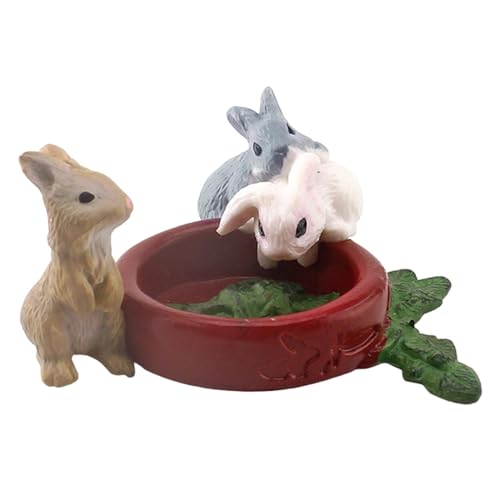 Oshhni Mini-Kaninchen-Figur, Modell, Miniatur-Tierspielzeug, Heimdekoration, Hasenfigur, realistische, detaillierte Actionfiguren für Jungen und Mädchen, Stil c von Oshhni