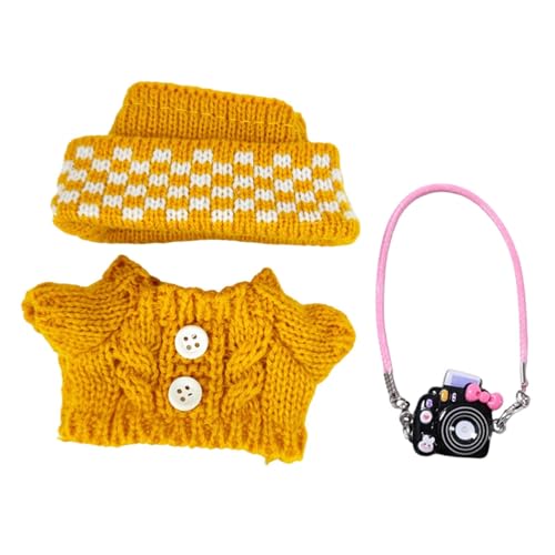 Oshhni Mini Puppenkleidung Puppenkleidung Anzug Handgemachte Kleidung Pullover und Beanie Accessoires für 15 cm/17 cm Puppengeburtstag, Gelb Oshhni Mini Puppenkleidung Puppenkleidung Anzug Handgemachte Kleidung Pullover und Beanie Accessoires für 15 cm/17 cm Puppengeburtstag, Gelb von Oshhni