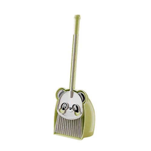 Oshhni Mini - mit Dustpan für Kinder süße Panda Reinigungsset Kleinkinder Set für Kindergarten Kinder Vorschulkinder im Vorschulalter, GrÜn von Oshhni