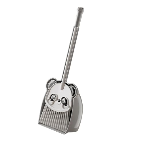 Oshhni Mini - mit Dustpan für Kinder süße Panda Reinigungsset Kleinkinder Set für Kindergarten Kinder Vorschulkinder im Vorschulalter, Grau von Oshhni