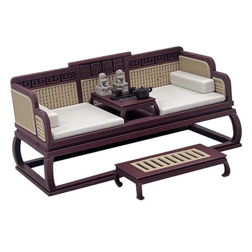 Oshhni Miniatur Chinesisches Bettmodell Traditionelles chinesisches Miniaturmöbeldekor von Oshhni