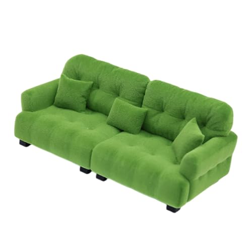Oshhni Miniatur-Sofa, Mini-Möbel, künstliches Rollenspiel-Puppensofa mit Kissen, Miniatur-Spielzeugmodell, 1 12 Grün Oshhni Miniatur-Sofa, Mini-Möbel, künstliches Rollenspiel-Puppensofa mit Kissen, Miniatur-Spielzeugmodell, 1 12 Grün von Oshhni