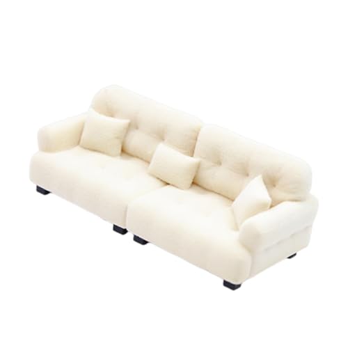 Oshhni Miniatur-Sofa, Mini-Möbel, künstliches Rollenspiel-Puppensofa mit Kissen, Miniatur-Spielzeugmodell, 1 20 Beige Oshhni Miniatur-Sofa, Mini-Möbel, künstliches Rollenspiel-Puppensofa mit Kissen, Miniatur-Spielzeugmodell, 1 20 Beige von Oshhni