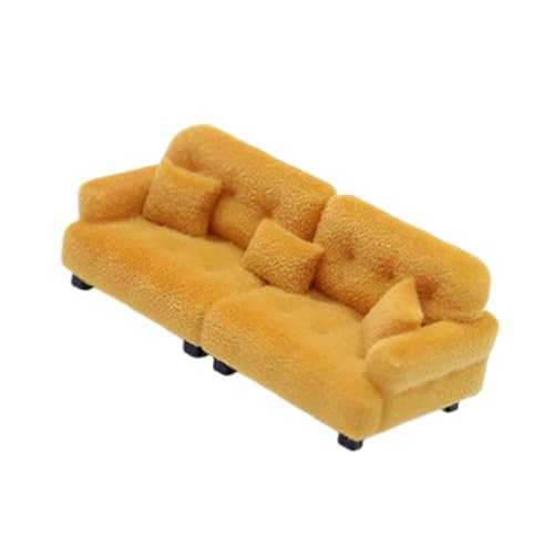 Oshhni Miniatur-Sofa, Mini-Möbel, künstliches Rollenspiel-Puppensofa mit Kissen, Miniatur-Spielzeugmodell, 1 25 Braun Oshhni Miniatur-Sofa, Mini-Möbel, künstliches Rollenspiel-Puppensofa mit Kissen, Miniatur-Spielzeugmodell, 1 25 Braun von Oshhni