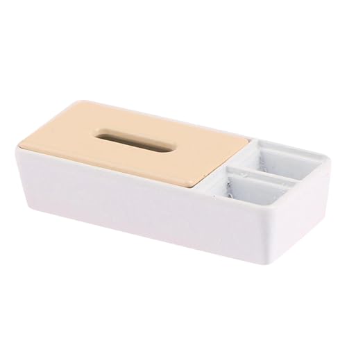 Oshhni Miniatur-Taschentuchbox für Puppenhaus, Taschentuchhalter für Toilette, Wohnzimmer, Dekoartikel, Puppenhaus-Dekoration im Maßstab 1:12, Weiß von Oshhni
