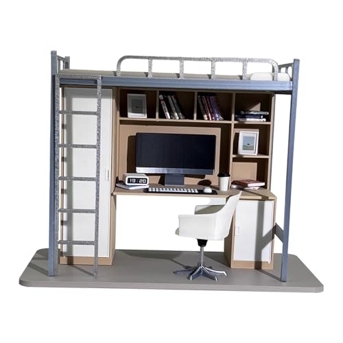 Oshhni Miniatur-Universitätswohnheim-Szene im Maßstab 1/12, Miniatur-Puppenhauszubehör Mini von Oshhni
