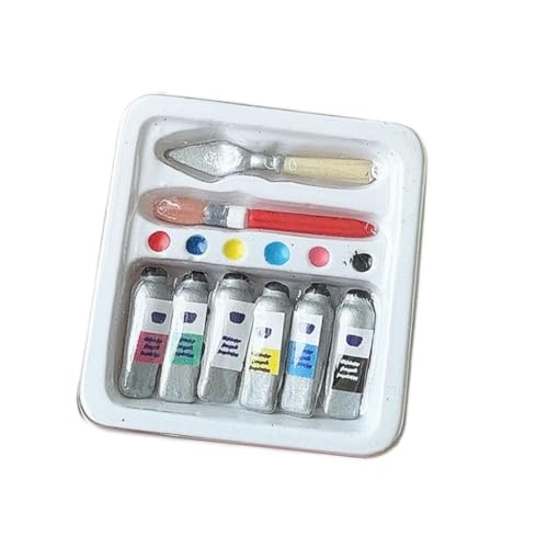 Oshhni Miniaturmalerei Box Orament 1/12 Skala Handwerk zarte niedliche Spielzeugdekoration Miniatur -Puppenhauszubehör für DIY von Oshhni