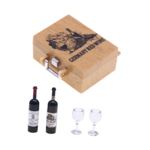 Oshhni Miniaturweinflaschen Mini Rotweingläser vorstellen, Spielmodell mit Aufbewahrungsbox Goblets Dollhouse Dekoration Zubehör zu Spielen, Deutschland Oshhni Miniaturweinflaschen Mini Rotweingläser vorstellen, Spielmodell mit Aufbewahrungsbox Goblets Dollhouse Dekoration Zubehör zu Spielen, Deutschland von Oshhni