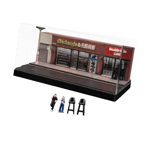 Oshhni Modell-Convenience-Store im Maßstab 1/64, Vitrine, staubdichte Simulation von Miniatur-Landschaftsszenen, Parkplatz-Aufbewahrungsbox Oshhni Modell-Convenience-Store im Maßstab 1/64, Vitrine, staubdichte Simulation von Miniatur-Landschaftsszenen, Parkplatz-Aufbewahrungsbox von Oshhni