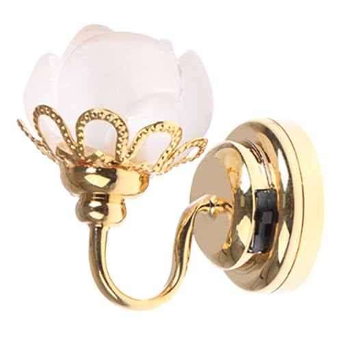 Oshhni Moderne Puppenhaus-Wandleuchte Miniatur-led-Beleuchtung Metall-Dekoration Wandlampe für Puppenstuben Deko, Style D von Oshhni