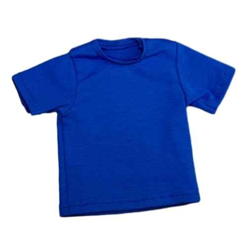 Oshhni Modisches 1/6-T-Shirt, handgefertigte Puppenkleidung, Kurze Ärmel, Miniaturkleidung für 12-Zoll-Anziehfiguren, Körperzubehör, Blau von Oshhni