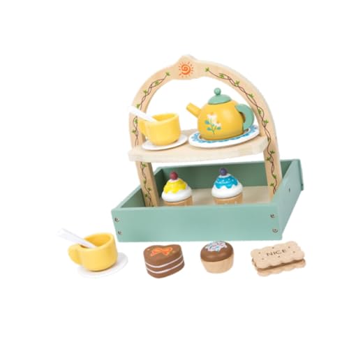 Oshhni Nachmittagstee-Party, Kinder-Teeparty-Set, Essensspielzeug aus Holz, Rollenspiel-Küchenspielzeug, für Kinder Oshhni Nachmittagstee-Party, Kinder-Teeparty-Set, Essensspielzeug aus Holz, Rollenspiel-Küchenspielzeug, für Kinder von Oshhni