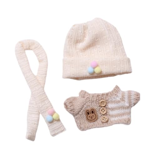 Oshhni Niedliche Figur-Strickmütze mit Schal, Puppen-Kopfbedeckung, weiche DIY-Verkleidung, stilvolle Stoffpuppenmütze, Puppen-Manschettenmütze für 15 cm bis, mit Pullover Oshhni Niedliche Figur-Strickmütze mit Schal, Puppen-Kopfbedeckung, weiche DIY-Verkleidung, stilvolle Stoffpuppenmütze, Puppen-Manschettenmütze für 15 cm bis, mit Pullover von Oshhni