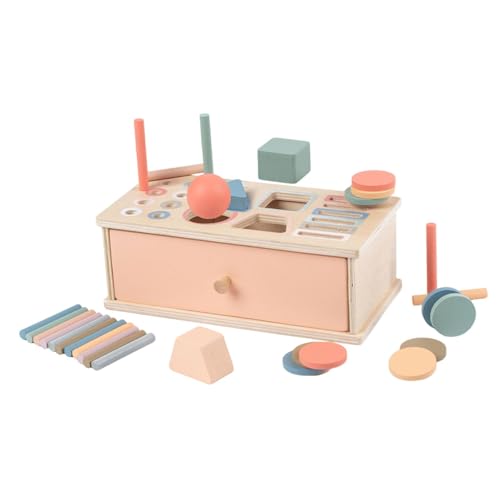 Oshhni Objekt Beständigkeit Box, Holz, Bildung frühes Lernen Farbform Sorter Matching Spielzeug für Kinder Jungen Mädchen Kinder Geschenk, 3 in 1 von Oshhni