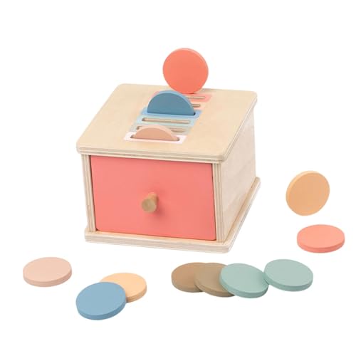 Oshhni Objekt Beständigkeit Box, Holz, Bildung frühes Lernen Farbform Sorter Matching Spielzeug für Kinder Jungen Mädchen Kinder Geschenk, Münzbox von Oshhni