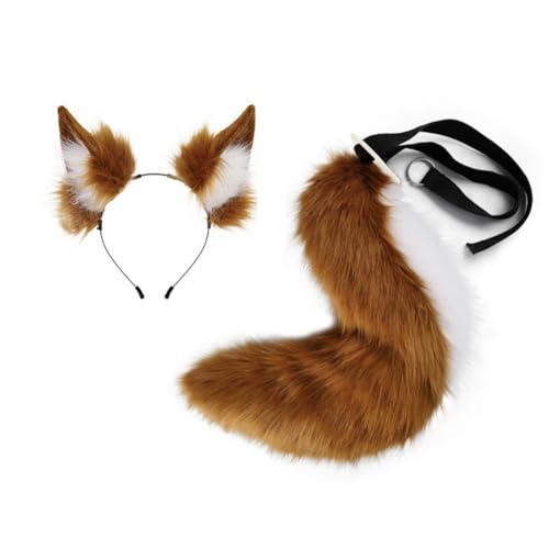 Oshhni Ohren- und Schwanz-Set, Geschenk-Stirnband für Rollenspiele, Bühnenauftritte, Mottopartys, Dunkelbraun Oshhni Ohren- und Schwanz-Set, Geschenk-Stirnband für Rollenspiele, Bühnenauftritte, Mottopartys, Dunkelbraun von Oshhni