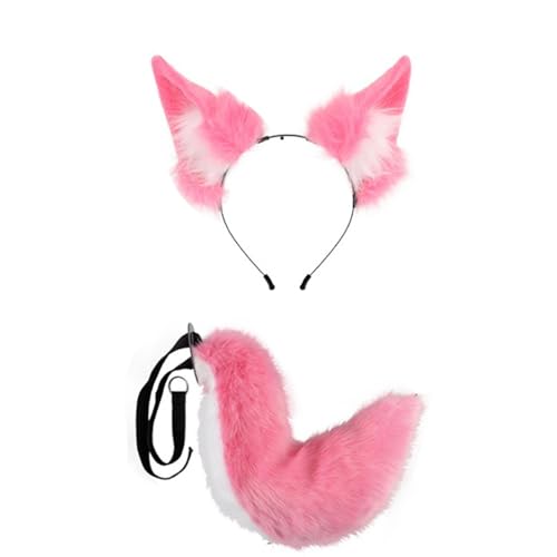 Oshhni Ohren- und Schwanz-Set, Geschenk-Stirnband für Rollenspiele, Bühnenauftritte, Mottopartys, Rosa Oshhni Ohren- und Schwanz-Set, Geschenk-Stirnband für Rollenspiele, Bühnenauftritte, Mottopartys, Rosa von Oshhni