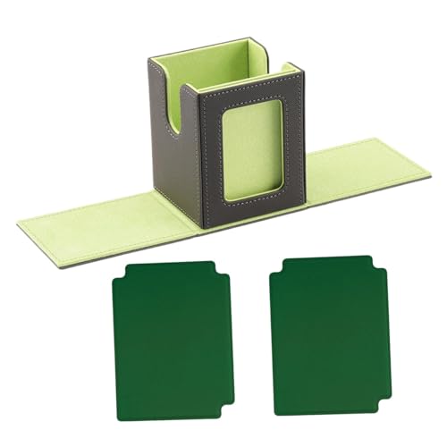 Oshhni PU-Deck-Kartenbox, Kartenvitrine, Behälter, Kartenaufbewahrungsbox für Sportkarten, Grün von Oshhni