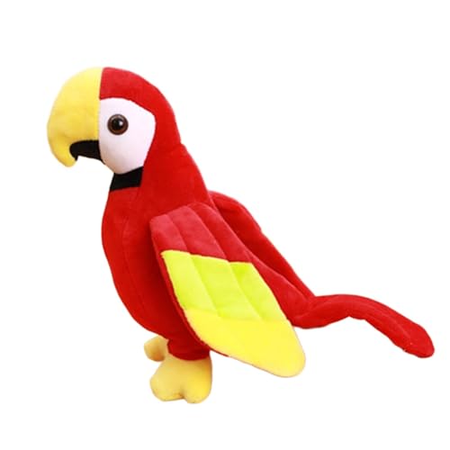 Oshhni -Papagei-Plüschpuppe, realistisches handgefertigtes für Thanksgiving, Partygeschenke, Sammlerstücke, Kinderspielzeug, Rot von Oshhni