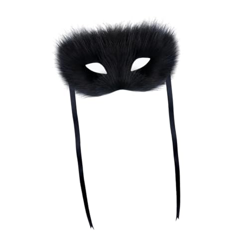 Oshhni Pelzfuchs Gesichtsmaske Cosplay -Maske für Bühnenperformance Osterdress -up Maskerade, Schwarz Oshhni Pelzfuchs Gesichtsmaske Cosplay -Maske für Bühnenperformance Osterdress -up Maskerade, Schwarz von Oshhni