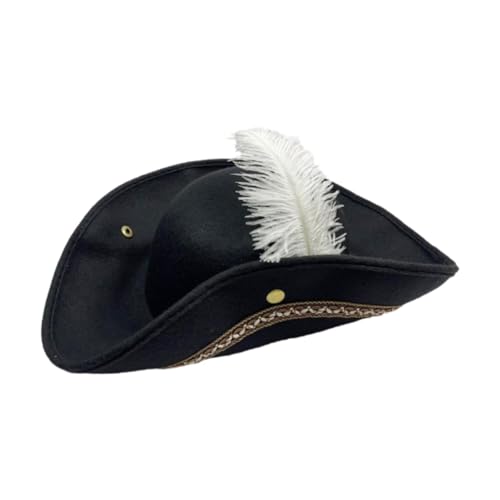 Oshhni Piratenhut mit Feder, Mehrzweck-Kostümzubehör im Vintage-Stil, Freibeuterhut, Neuheit für Maskerade, Halloween, Cosplay Oshhni Piratenhut mit Feder, Mehrzweck-Kostümzubehör im Vintage-Stil, Freibeuterhut, Neuheit für Maskerade, Halloween, Cosplay von Oshhni