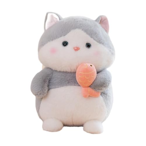 Oshhni Plüsch-Katzenspielzeug, Stofftier, Zimmerdekoration, Sofa-Ornamente, Geschenke, Cartoon-Katze, Stofftiere, Umarmungsspielzeug für Kinder, Mädchen, Grau Oshhni Plüsch-Katzenspielzeug, Stofftier, Zimmerdekoration, Sofa-Ornamente, Geschenke, Cartoon-Katze, Stofftiere, Umarmungsspielzeug für Kinder, Mädchen, Grau von Oshhni