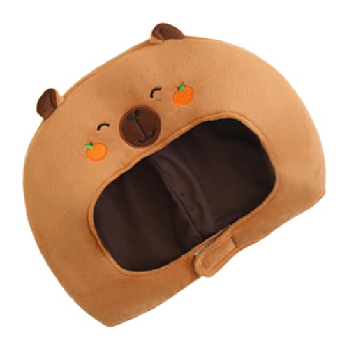 Oshhni Plüsch Kopfbedeckung Hut Dekor Cartoon Capybara Kopfschmuck für Maskerade Nachtclubs von Oshhni