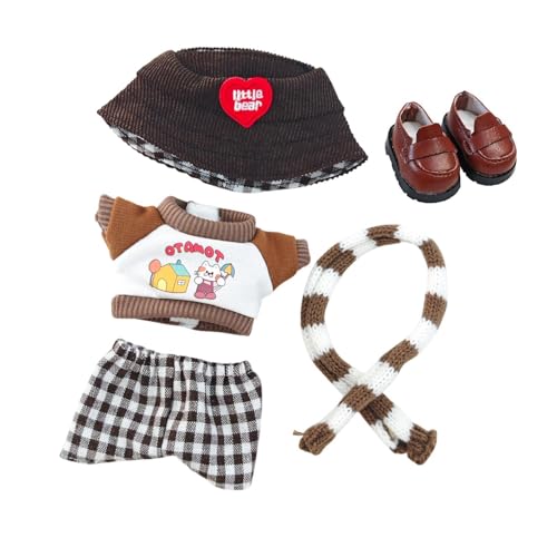 Oshhni Plüschfigur-Pullover, Oberteil und Hose. Verkleiden Sie Puppenkleidung mit Hut und Schuhen für eine 6,69-Zoll-Puppe Oshhni Plüschfigur-Pullover, Oberteil und Hose. Verkleiden Sie Puppenkleidung mit Hut und Schuhen für eine 6,69-Zoll-Puppe von Oshhni