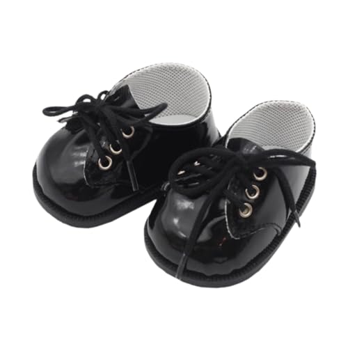 Oshhni Plüschpuppen Schuhe Aus Hochwertigem PU, Elegante Flats für 14,96 Zoll Puppen, Schwarz Oshhni Plüschpuppen Schuhe Aus Hochwertigem PU, Elegante Flats für 14,96 Zoll Puppen, Schwarz von Oshhni