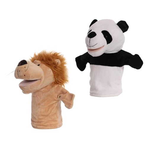Oshhni Plüschpuppen mit Zootieren, Lernspielzeug für Kinder, Puppen mit beweglichem Mund, als Geburtstagsgeschenk für Kinder ab 2 Jahren, Panda von Oshhni