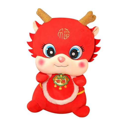 Oshhni Plüschtier Chinesische Neujahrs-Drachenpuppe, weiche Verzierung, Tier-Stofffiguren für Wohnzimmer, Feiertage, Party, Geburtstagsgeschenk von Oshhni