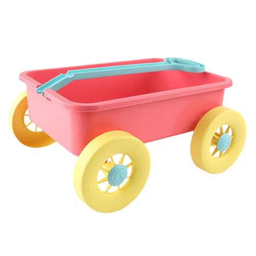 Oshhni Pretend Play Wagon Toy, Kinderwagenwagen, Outdoor-Spielzeug für Kinder, tragbares Pull-Car-Spielzeug Sandspielzeugwagen für den im Freien von Oshhni