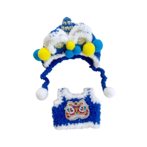 Oshhni Puppen-Löwentanz-Kleidung, Cosplay-Zubehör, Foto-Requisiten, DIY mit Löwentanz-Hut, Puppen-Outfit für 6,69 Zoll, Blau Oshhni Puppen-Löwentanz-Kleidung, Cosplay-Zubehör, Foto-Requisiten, DIY mit Löwentanz-Hut, Puppen-Outfit für 6,69 Zoll, Blau von Oshhni