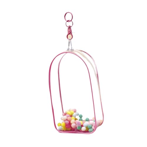 Oshhni Puppenfiguren-Ausstellungstasche, Outdoor-Puppen-Ausstellungstasche mit Keychian, staubdichter Hänge-Organizer für 15/18 cm große Actionfiguren, Rosa von Oshhni