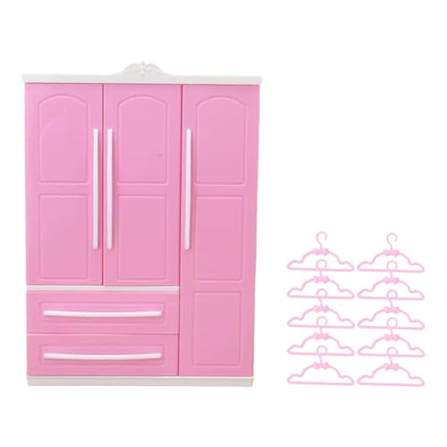Oshhni Puppengarderobe, Miniatur-Puppenmöbel mit 10 Kleiderbügeln, Valentinstagsgeschenke für Kinder, Style A Oshhni Puppengarderobe, Miniatur-Puppenmöbel mit 10 Kleiderbügeln, Valentinstagsgeschenke für Kinder, Style A von Oshhni