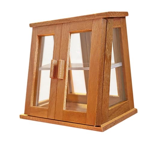Oshhni Puppenhaus-Bäckerei-Vitrine, Mini-Bäckerei-Koffer, 1:12, Puppenhaus-Möbel aus Holz für Mikro-Landschaftsdekorationszubehör, Kirschholz 2-türig Oshhni Puppenhaus-Bäckerei-Vitrine, Mini-Bäckerei-Koffer, 1:12, Puppenhaus-Möbel aus Holz für Mikro-Landschaftsdekorationszubehör, Kirschholz 2-türig von Oshhni