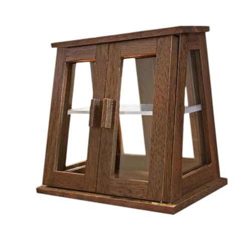 Oshhni Puppenhaus-Bäckerei-Vitrine, Mini-Bäckerei-Koffer, 1:12, Puppenhaus-Möbel aus Holz für Mikro-Landschaftsdekorationszubehör, Walnuss 2-türig Oshhni Puppenhaus-Bäckerei-Vitrine, Mini-Bäckerei-Koffer, 1:12, Puppenhaus-Möbel aus Holz für Mikro-Landschaftsdekorationszubehör, Walnuss 2-türig von Oshhni
