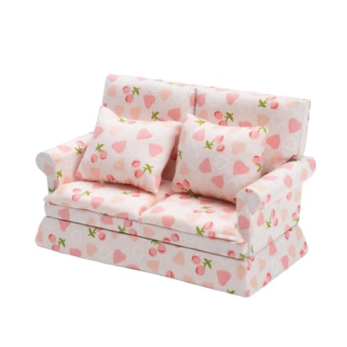 Oshhni Puppenhaus Couch Miniatur Couch 1:12 Maßstab Modell Ornament Zubehör Miniatur Sofa, 12.8cmx6.1cmx7.6cm von Oshhni