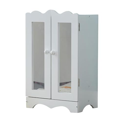 Oshhni Puppenhaus-Kleiderschrank, Puppenhaus-Möbel, Schrank, Modelldekoration, Doppeltür-Schrank, Puppenhaus-Zubehör für von Oshhni