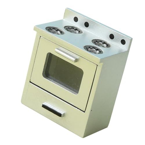 Oshhni Puppenhaus Miniaturofen Dollhouse Möbel 1:12 Interaktive Kinderspielzeug towen Spielen Kitchenspiel für Kinder Kinder DIY, Silber von Oshhni