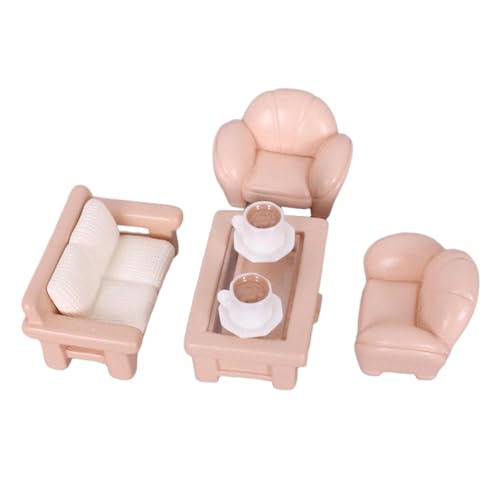 Oshhni Puppenhaus-Möbelset, Rollenspiel-Spielzeug zum Selbermachen, Miniatur-Sofa-Teetisch-Spielzeug, Hobby-Basteln, für Kleinkinder ab 3 Jahren, Jungen, 6 Stück von Oshhni
