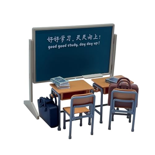 Oshhni Puppenhaus Tafel Schreibtisch und Stuhl Modell Pretend Spielen Spielzeug Zimmer Szene Dekoration von Oshhni