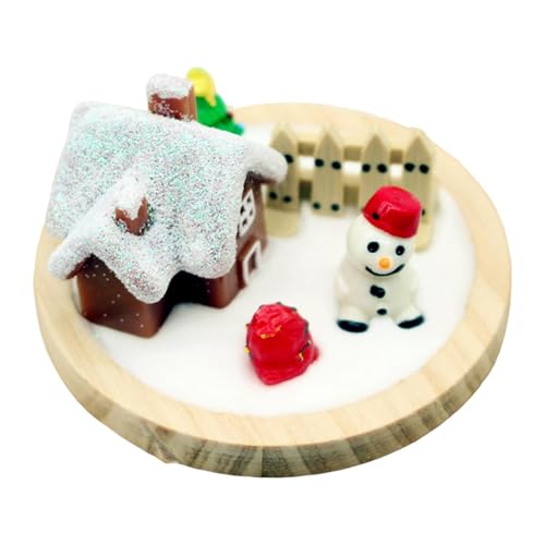 Oshhni Puppenhaus Weihnachten Schneehaus Wohnkultur Miniatur Szene Mini Schnee Haus für 1/6 1/12 Maßstab Puppenhaus Wohnzimmer von Oshhni